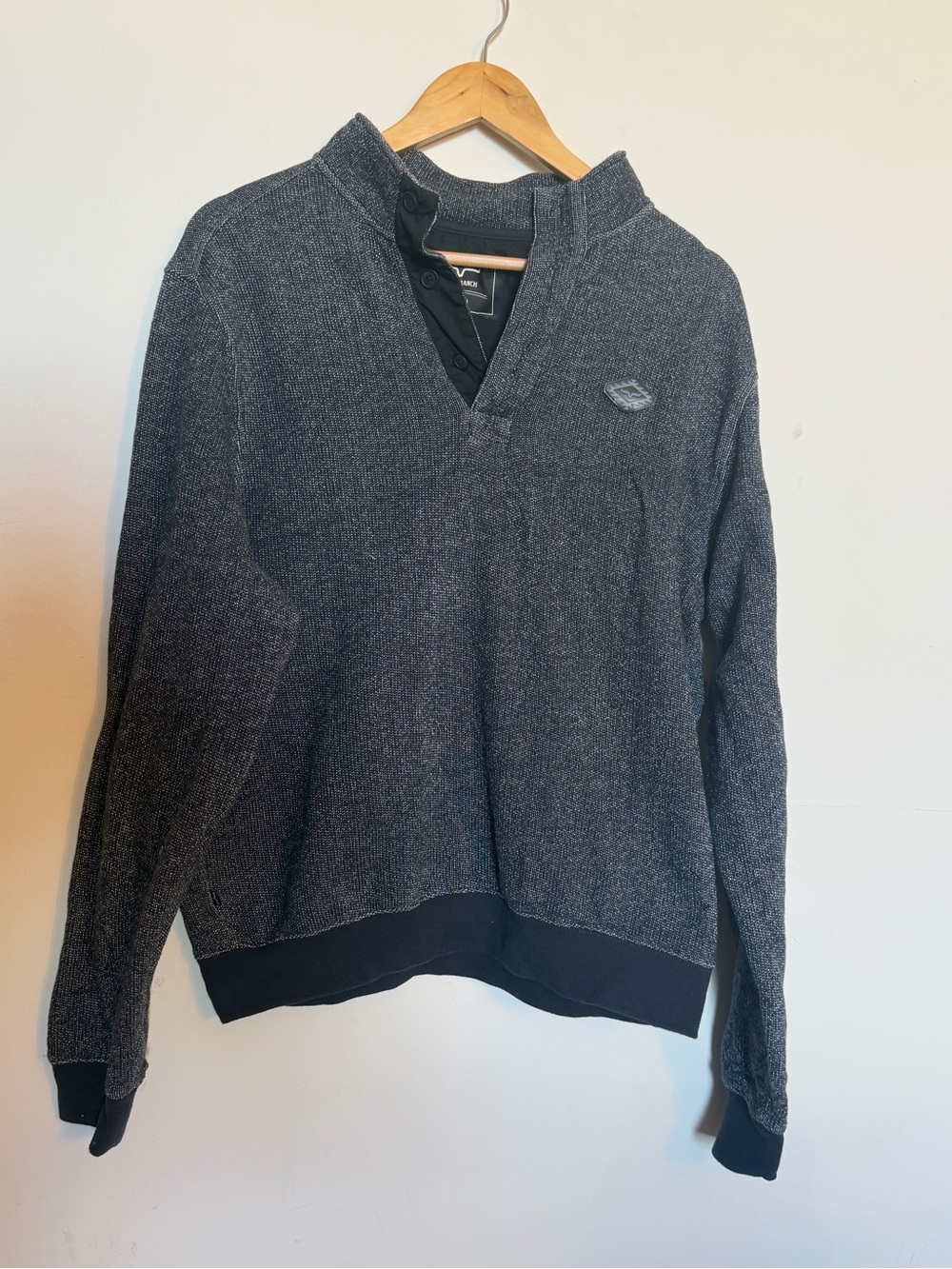 Kimes Ranch Charcoal Heather V-Neck Pullover Sweater